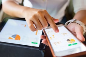 A UI designer working on mobile app design